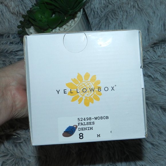 Yellowbox Women's Falses Blue Denim Cross Strap Slides BNIB🆕FAST😮‍💨⚡🚚 - Picture 10 of 12